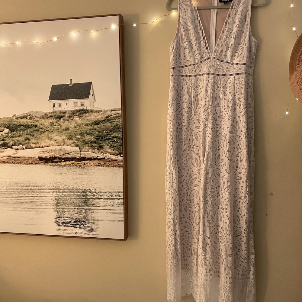 Lulus Amora white lace jumpsuit